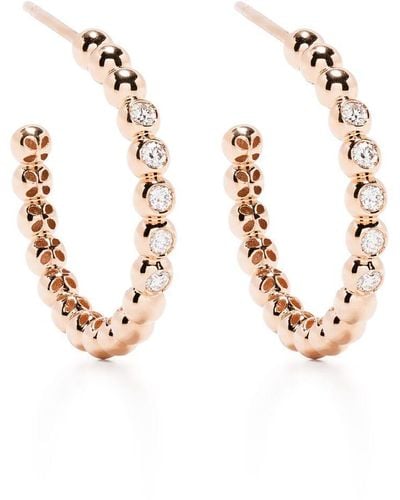 Pragnell 18kt Rose Gold Bohemia Diamond Large Hoop Earrings - Pink