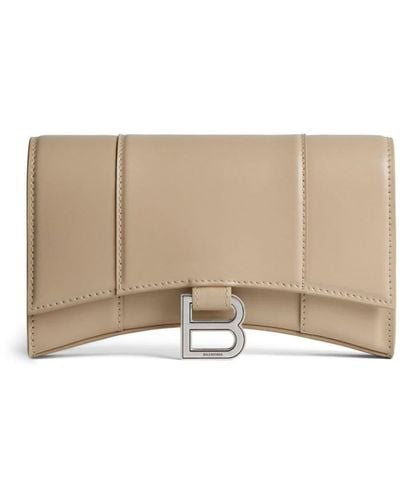 Balenciaga Hourglass Leather Wallet-on-chain - Natural
