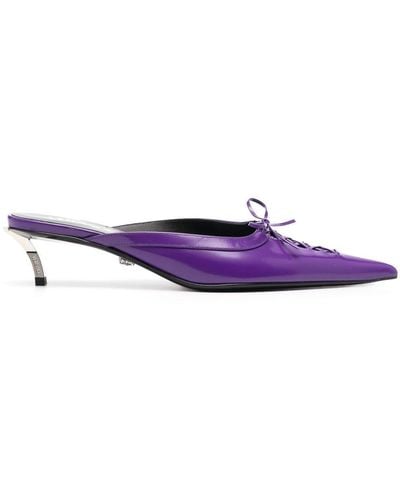 Versace Mules Pin-point con tacón de 50mm - Morado