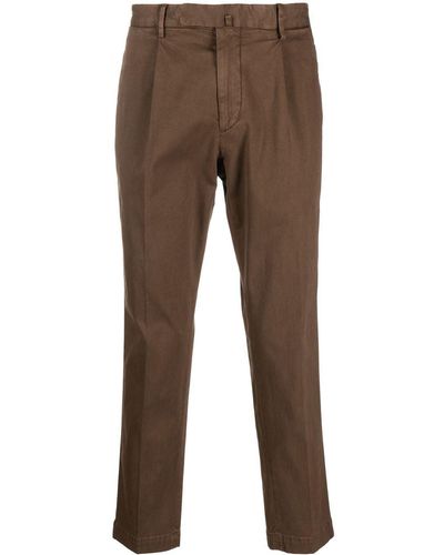 Dell'Oglio Tapered Tailored Trousrs - Brown