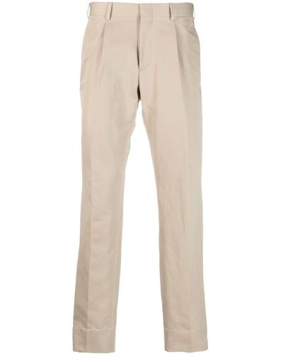 Brioni Straight-leg Pleated Trousers - Natural