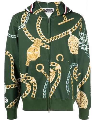 A Bathing Ape Jewels Shark Hoodie - Grün