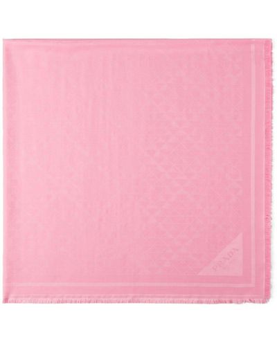 Prada Jacquard-Schal mit Logo - Pink