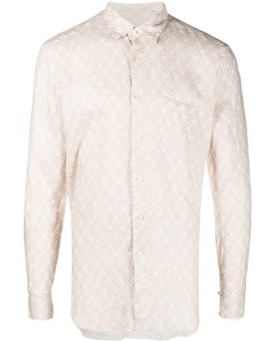 Peninsula Geometric-print Long-sleeve Shirt - White