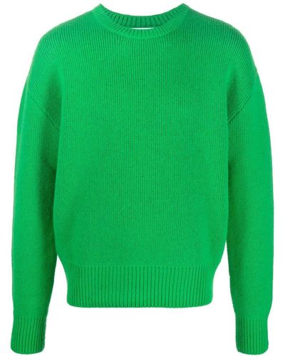 Bottega Veneta Ladder-stitch Logo Sweater - Green