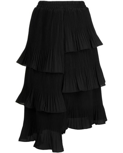 B+ AB Asymmetric Midi Skirt - Black
