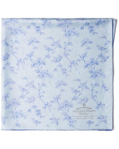 Prada Floral-print silk scarf - Blau