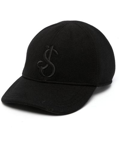 Jil Sander Logo-embroidered Cashmere Cap - Black