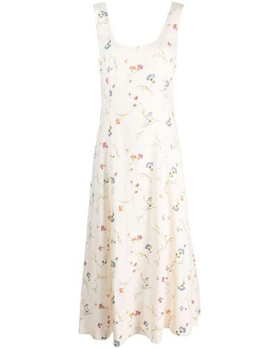 Polo Ralph Lauren Floral-print Linen Dress - White