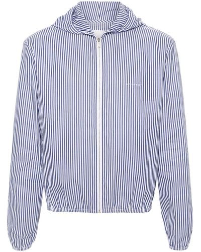 Givenchy Striped Hooded Cotton Jacket - Blue