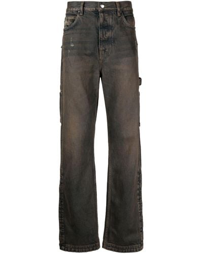 Amiri Side-slit Wide-leg Jeans - Grey