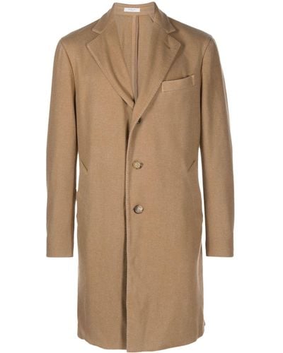 Boglioli Single-breasted Virgin Wool Coat - Natural