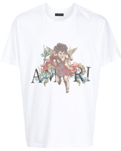 Amiri T-Shirt mit Engel-Print - Weiß