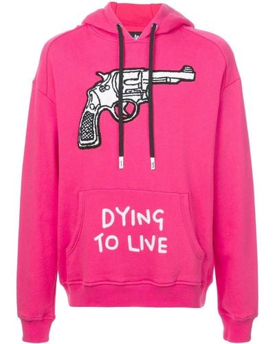 Haculla Dying To Live Patch Hoodie - Pink