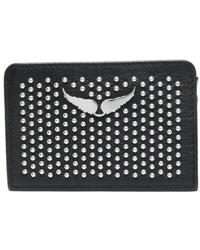 Zadig & Voltaire Logo-plaque Studded Card Holder - Black