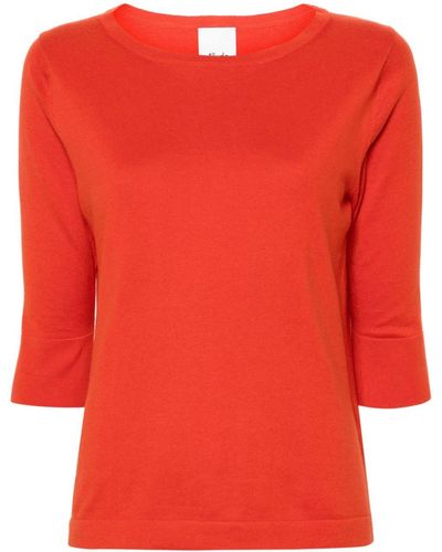 Allude Fein gestrickter Pullover - Rot