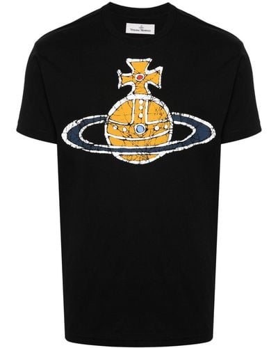 Vivienne Westwood T-Shirt mit Orb-Logo-Print - Schwarz