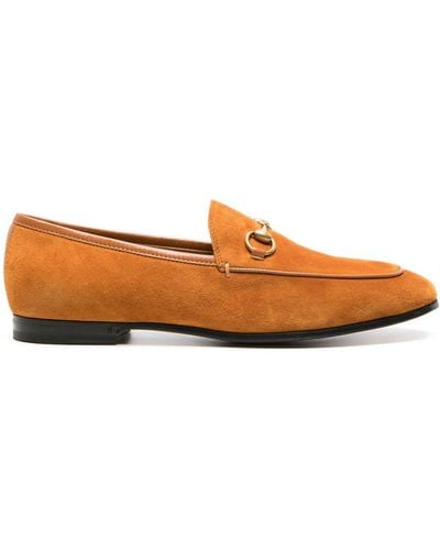 Gucci Orange Jordaan Suede Loafers - Women's - Calf Leather/calf Suede - Brown
