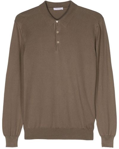Boglioli Long-sleeved Polo Shirt - Brown