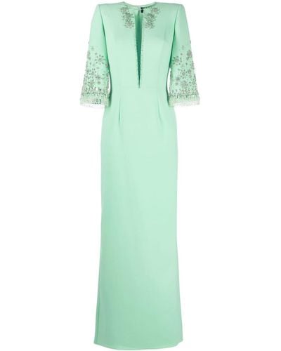 Jenny Packham Sandrine Kleid mit Perlen - Grün