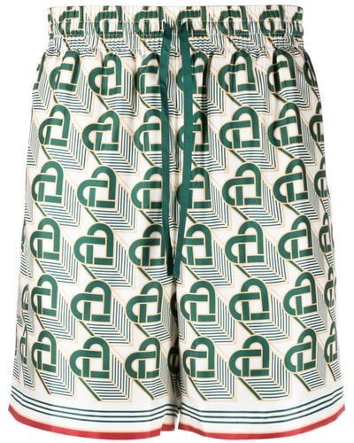 Casablancabrand Shorts con monogramma - Verde