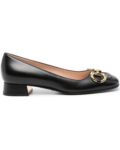 Gucci Baby Horsebit-detailed Leather Court Shoes - Black