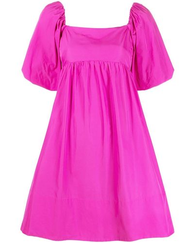 Kate Spade Shirred-panel Flared Dress - Pink