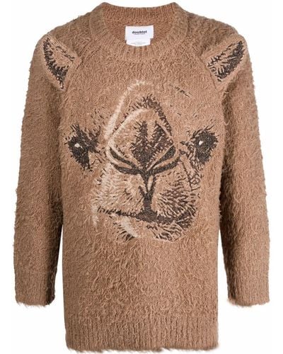 Doublet Camel-pattern Rib-trimmed Sweater - Multicolour