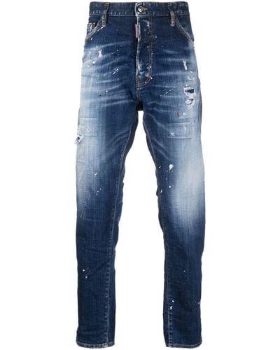 DSquared² Dsq2 Ripped Distressed Jeans - Blauw