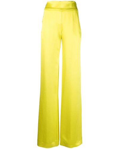 Genny High-waisted Straight-leg Pants - Yellow