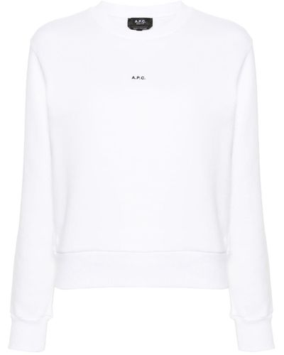 A.P.C. Logo-print Cotton Sweatshirt - White