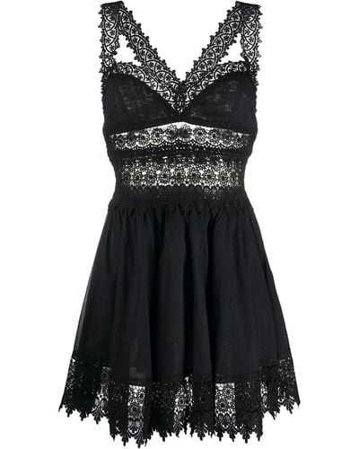 Charo Ruiz Lace Trim Dress - Black