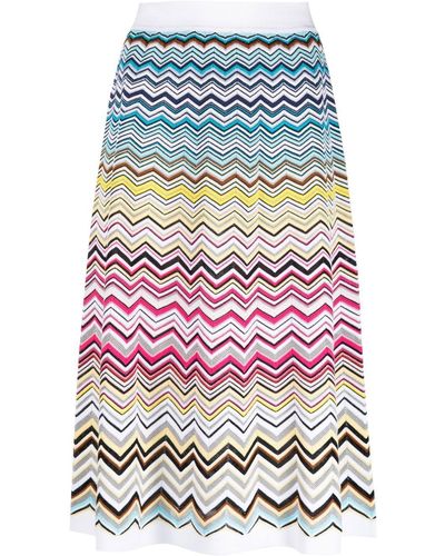 Missoni Zig-zag Knitted Skirt - White