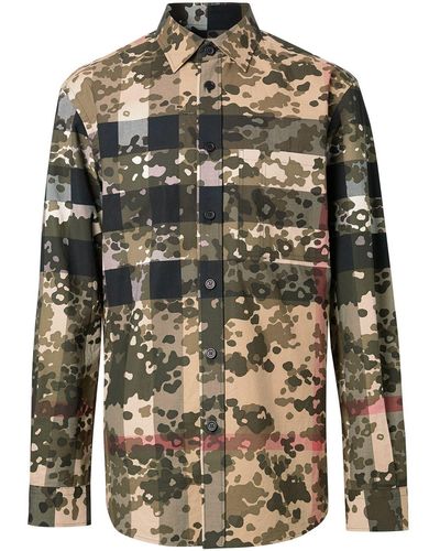 Burberry Camisa con motivo Camouflage Check - Multicolor