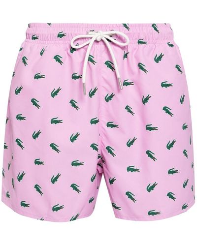 Lacoste Logo-print Swim Shorts - Pink