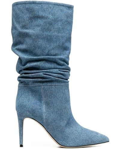 Paris Texas Spitze Stiefel im Jeans-Look 98mm - Blau