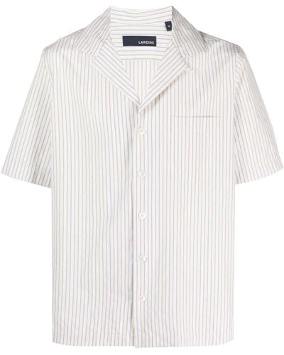 Lardini Camisa a rayas de manga corta - Blanco