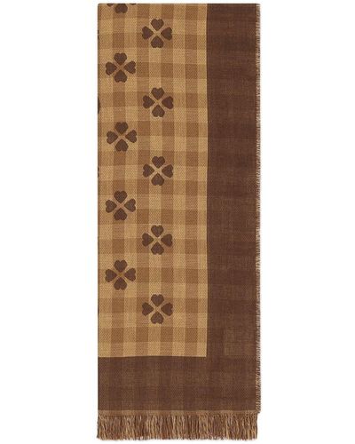 Gucci Fringed Cotton-jacquard Scarf - Brown