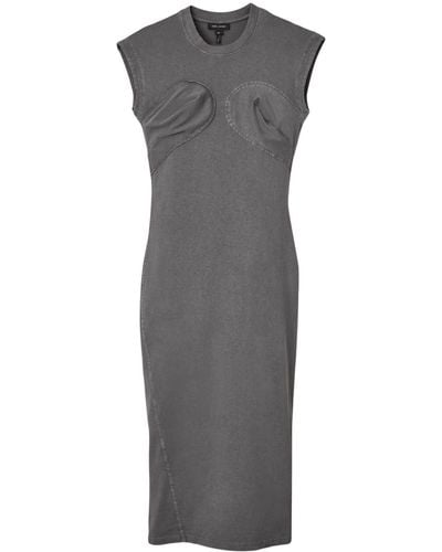 Marc Jacobs Seamed Up Sleeveless Midi Dress - Gray