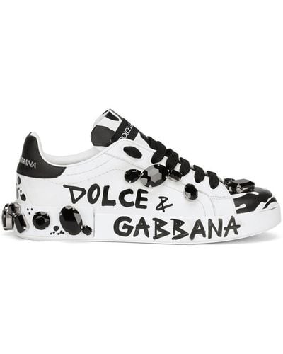 Dolce & Gabbana All-over Logo-print Low-top Sneakers - White