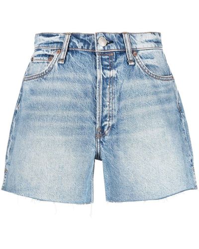 Rag & Bone Shorts denim a vita alta - Blu