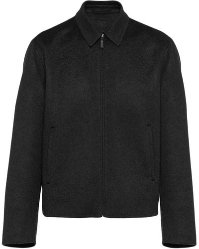 Prada Chaqueta estilo camisa con cremallera - Negro