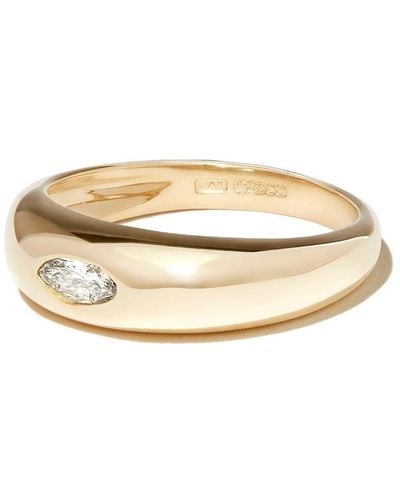 Jacquie Aiche 14kt Yellow Gold Smooth Dome Marquise Diamond Ring - Metallic