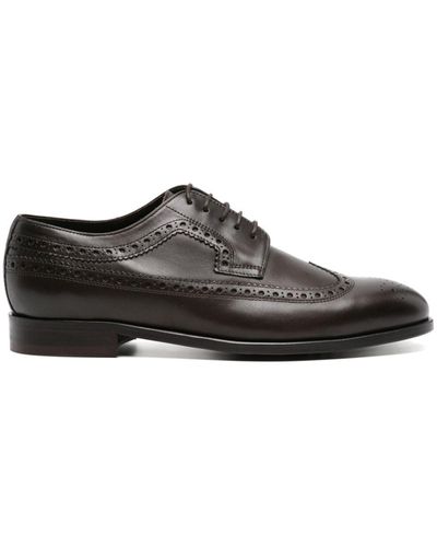PS by Paul Smith Low Stacked-heel Leather Brogues - Brown