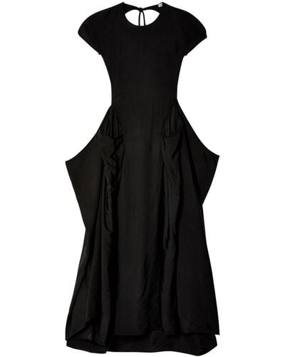 Loewe Gedrapeerde Maxi-jurk Met Open Rug - Zwart