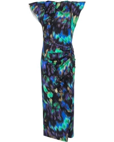 Isabel Marant Vestido largo Nadela con estampado abstracto - Azul