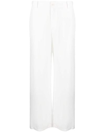P.A.R.O.S.H. Pantalon en soie à taille haute - Blanc
