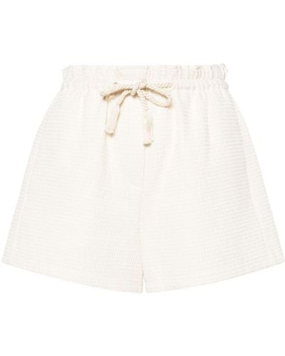 Forte Forte Drawstring-waist Embroidered Shorts - White