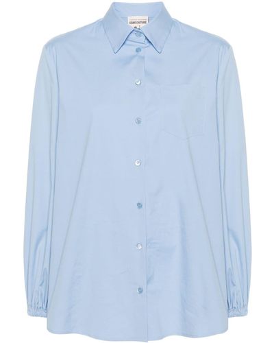 Semicouture Puff-sleeved Shirt - Blue
