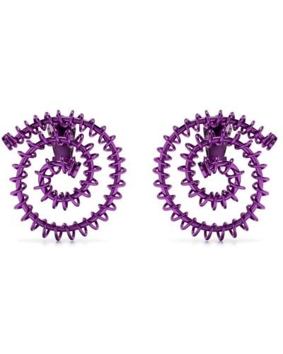 Sunnei Spiral-bound Circular-design Earrings - Purple